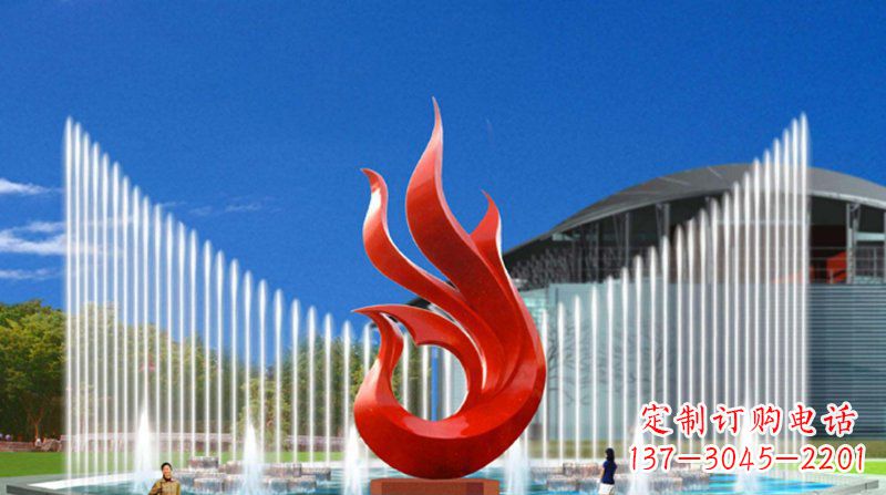 辽阳广场不锈钢抽象凤凰景观雕塑