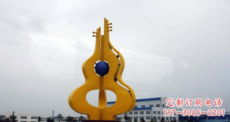 辽阳中领雕塑:葫芦琵琶不锈钢雕塑