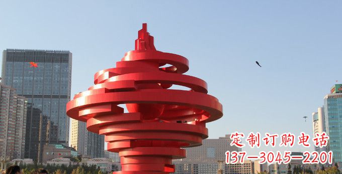 辽阳不锈钢抽象火炬雕塑,展现活力与坚强