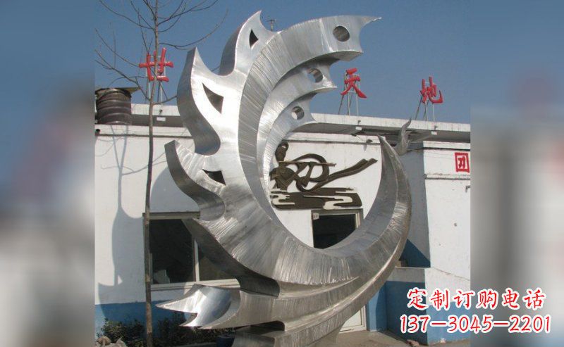辽阳精美不锈钢抽象凤凰雕塑