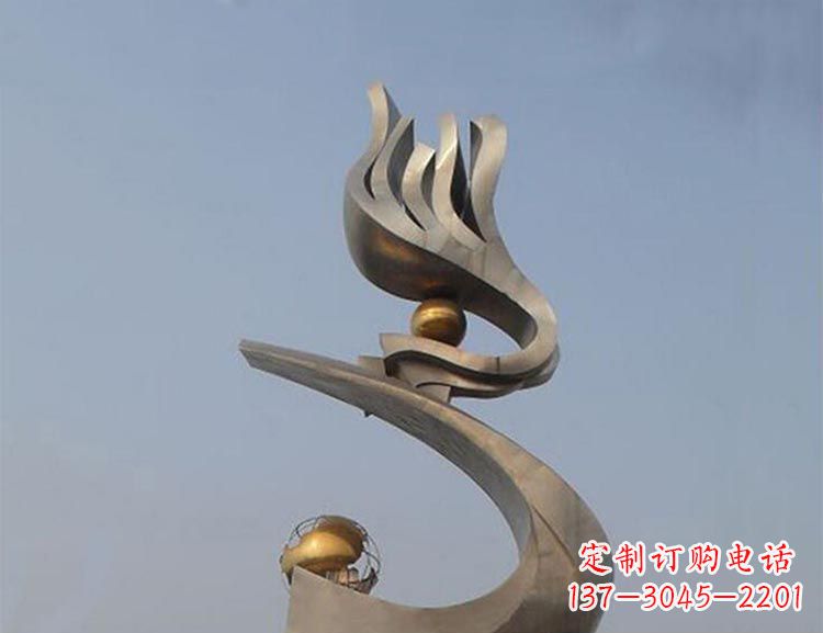 辽阳广场不锈钢创意凤凰雕塑