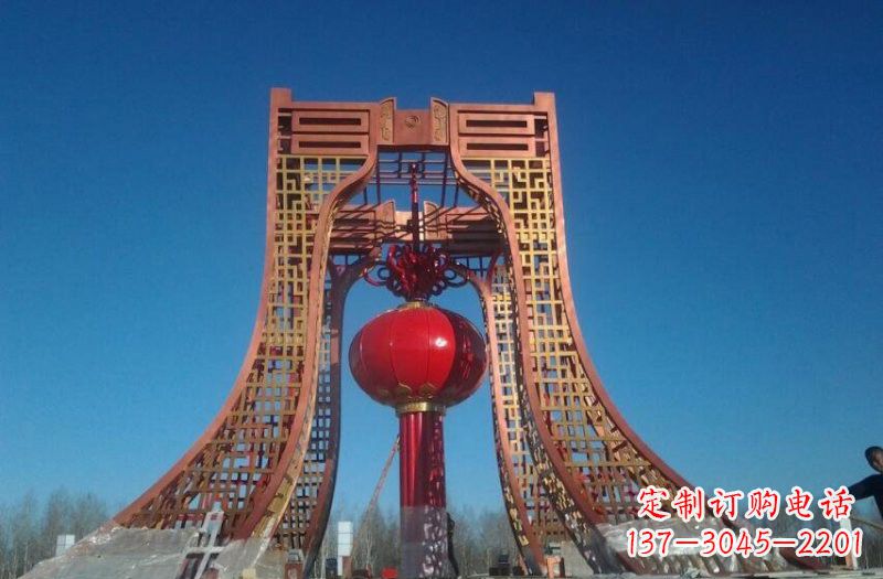辽阳中领雕塑推出不锈钢大型灯笼雕塑
