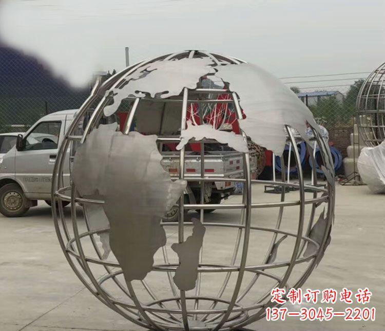 辽阳中领雕塑:精美不锈钢地球仪雕塑