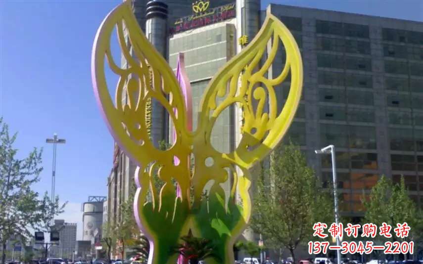 辽阳广场不锈钢雕刻蝴蝶雕塑