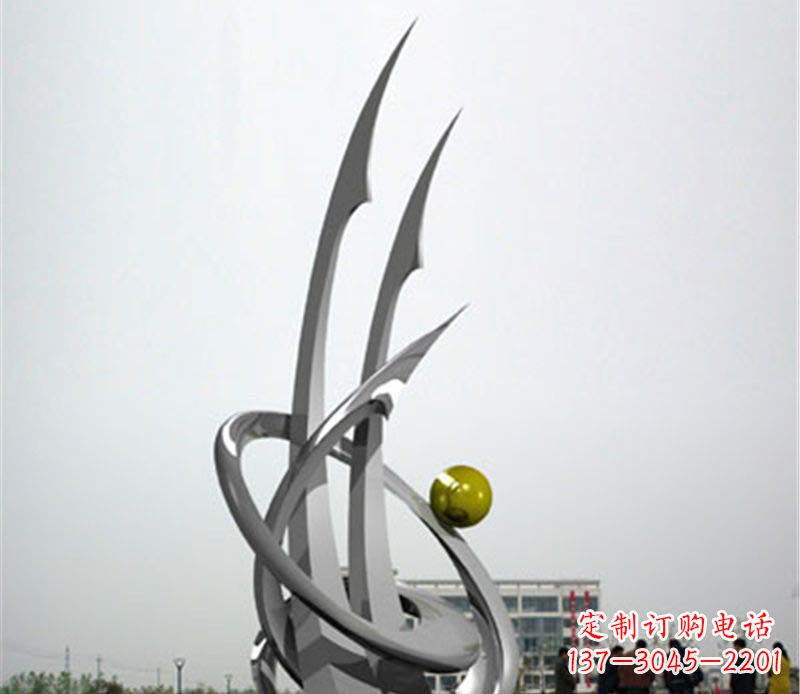 辽阳广场不锈钢帆船抽象雕塑