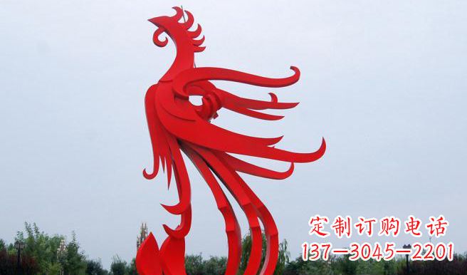 辽阳中领雕塑制作的精美不锈钢凤凰雕塑