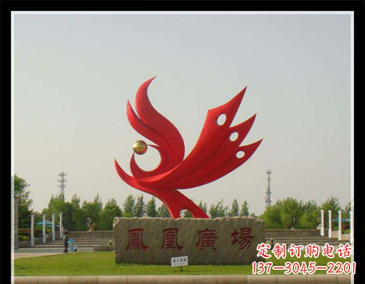 辽阳广场不锈钢凤凰装饰雕塑
