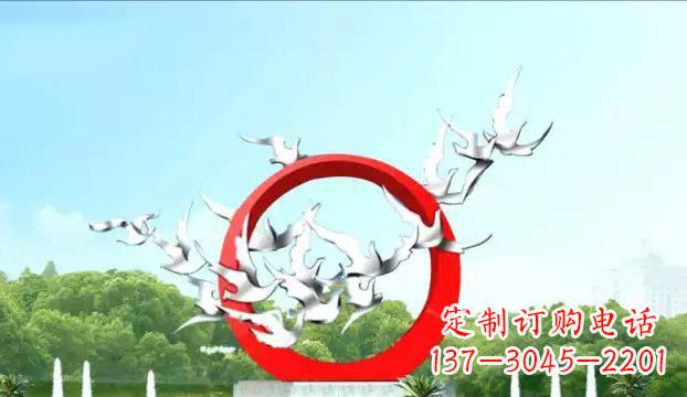 辽阳广场不锈钢鸽子雕塑