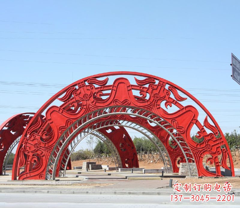 辽阳广场不锈钢拱门雕塑