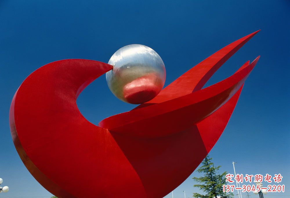 辽阳广场不锈钢和平鸽明珠雕塑