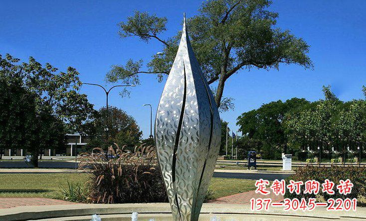辽阳锦绣花骨朵不锈钢喷泉雕塑