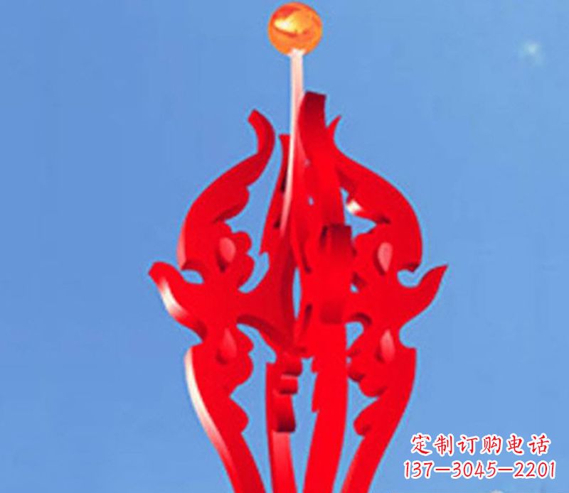 辽阳中领雕塑出品:不锈钢火苗抽象雕塑