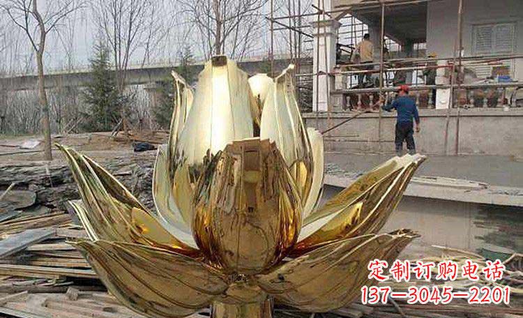 辽阳超大型不锈钢莲花雕塑,惊艳定制空间