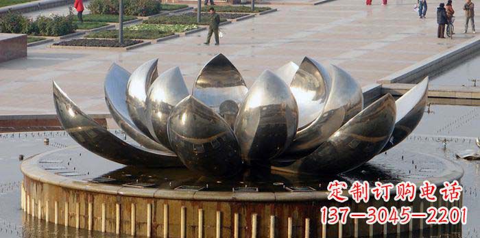 辽阳大型不锈钢莲花喷泉雕塑