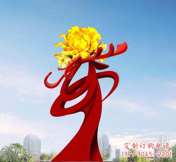 辽阳中领雕塑:牡丹花开,把美景永久定格