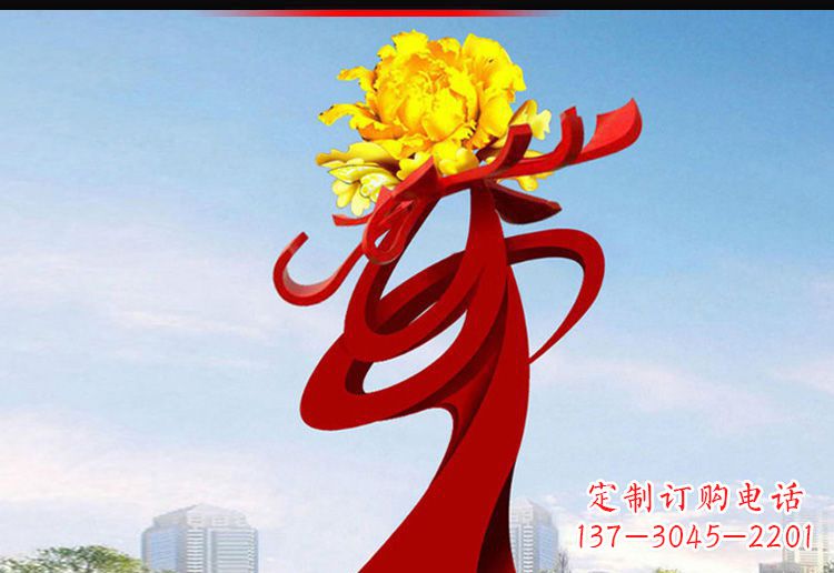 辽阳欣赏静谧的雕塑之美:不锈钢牡丹花雕塑