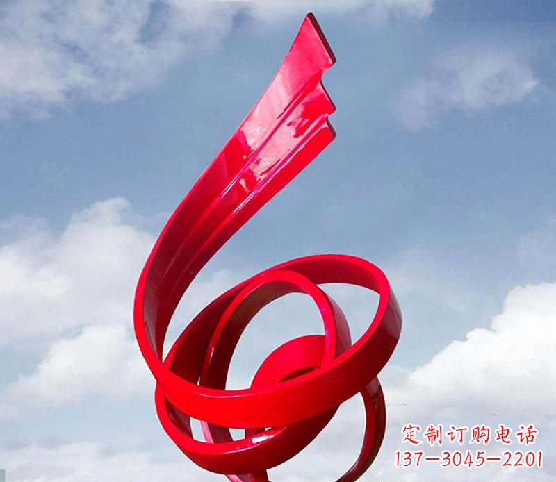 辽阳广场不锈钢飘带翅膀抽象雕塑