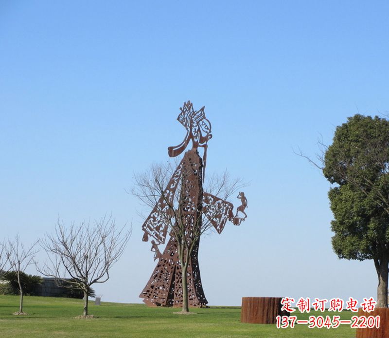 辽阳广场不锈钢皮影戏雕塑 
