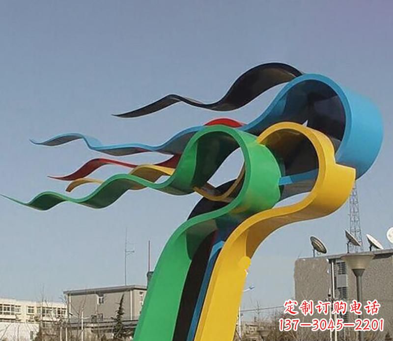 辽阳广场不锈钢飘带景观雕塑22