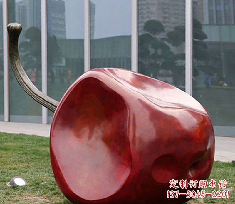 辽阳广场不锈钢苹果雕塑