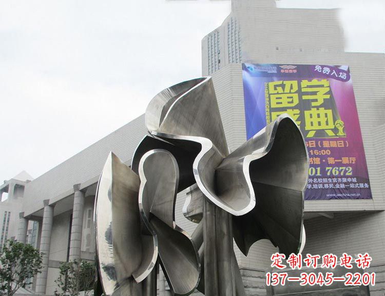 辽阳全新不锈钢荷叶雕塑,缔造完美景观