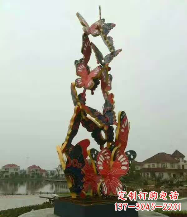 辽阳广场不锈钢造型蝴蝶雕塑