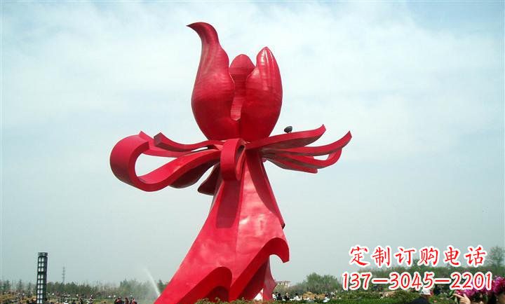 辽阳广场不锈钢紫荆花雕塑