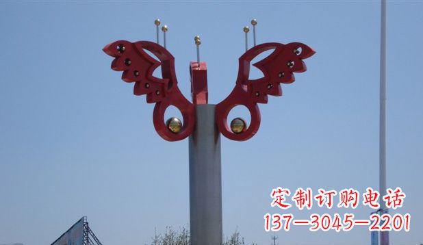 辽阳广场抽象不锈钢蝴蝶雕塑