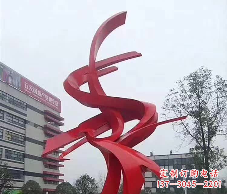 辽阳广场抽象凤凰不锈钢雕塑1