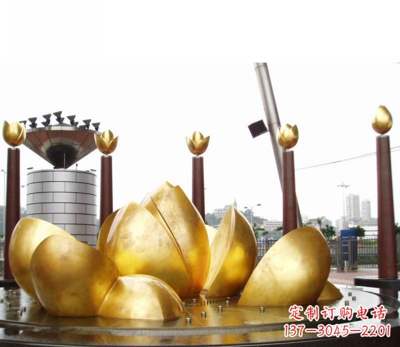 辽阳全新设计!中领雕塑莲花抽象广场雕塑