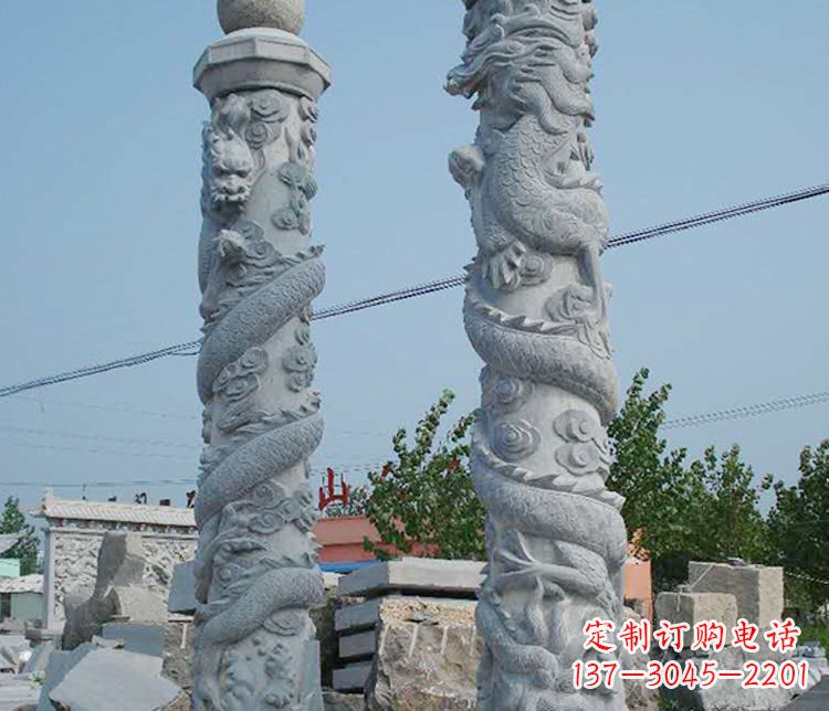 辽阳高级雕刻工艺的大理石盘龙柱