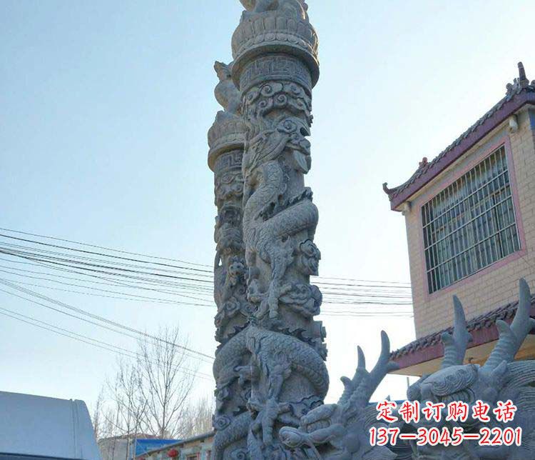 辽阳精美广场大理石龙柱雕塑
