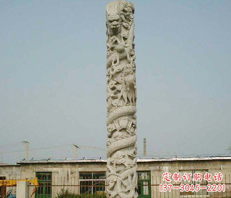 辽阳中领雕塑——独具特色的大理石盘龙柱雕塑