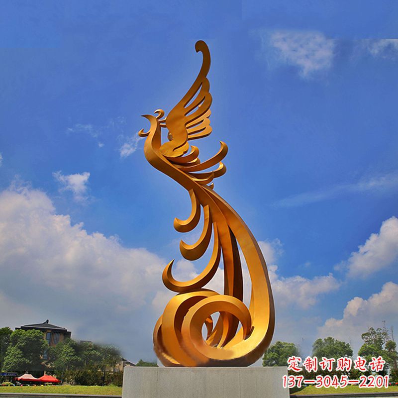 辽阳广场大型凤凰不锈钢雕塑