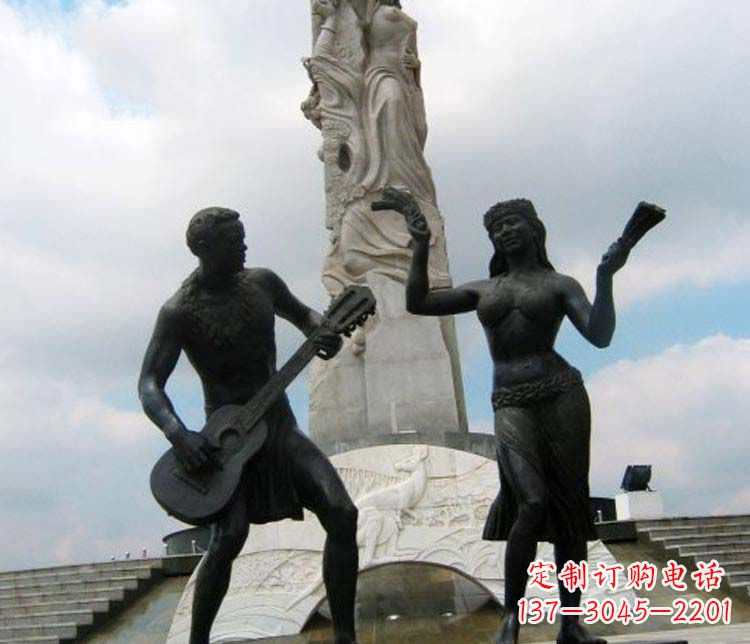 辽阳广场弹吉他人物铜雕