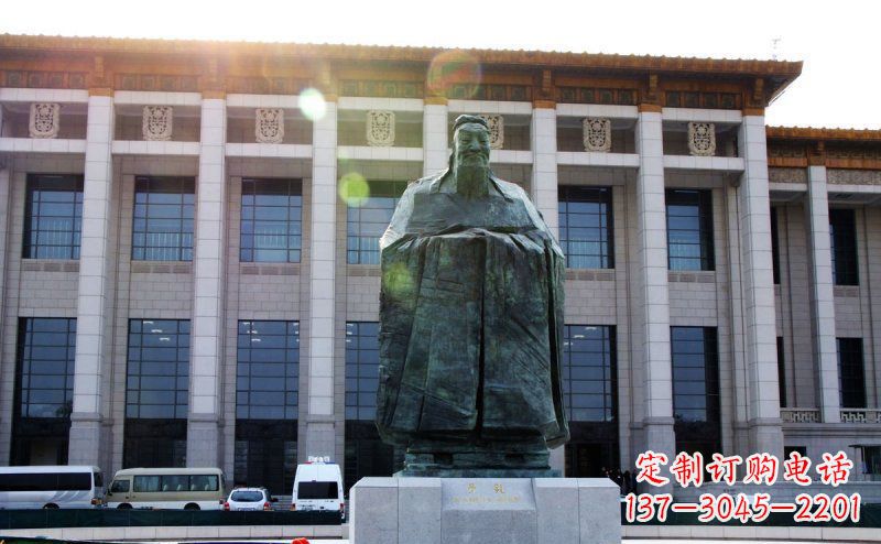 辽阳广场锻铜孔子像名人铜雕