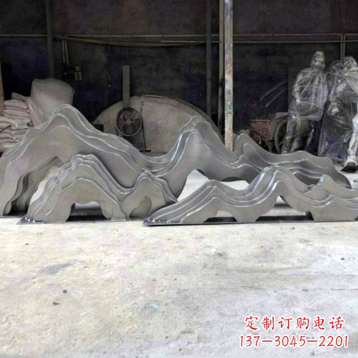 辽阳精美大型不锈钢假山雕塑