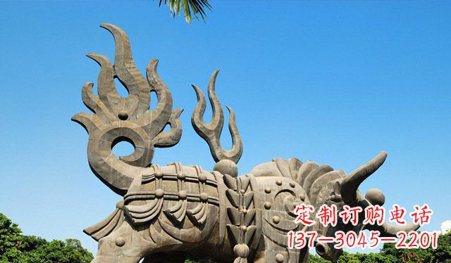 辽阳广场火牛铜雕