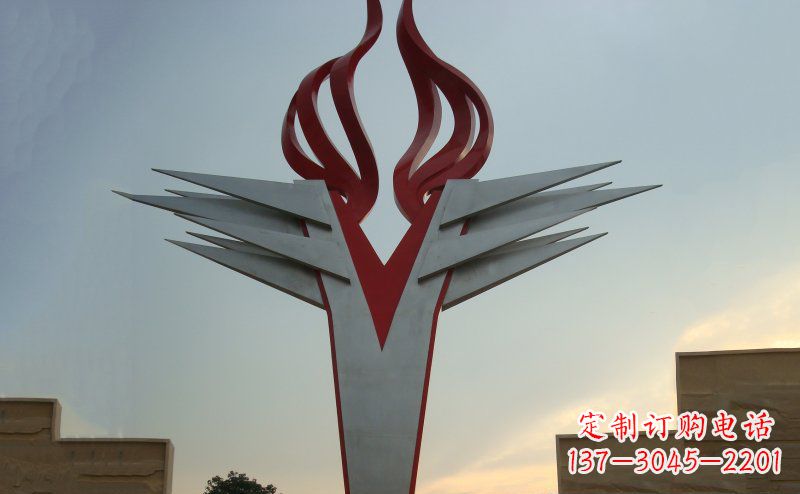 辽阳广场火炬不锈钢雕塑_1