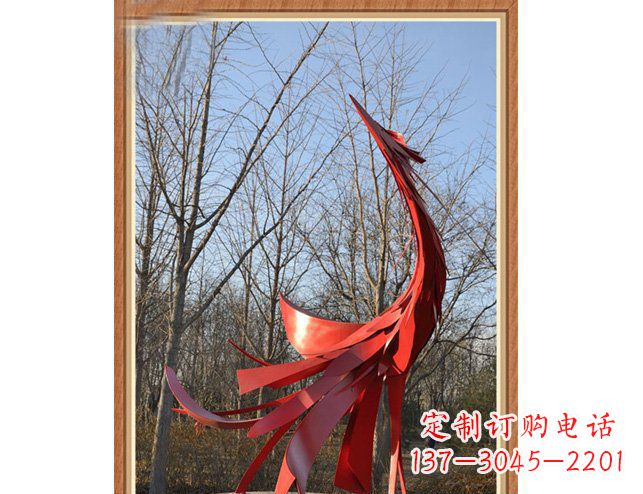 辽阳广场景观不锈钢凤凰雕塑