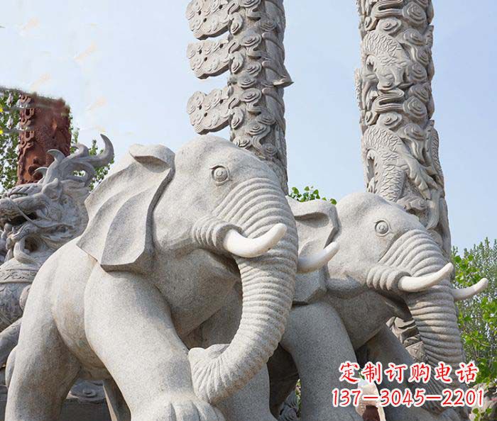 辽阳广场景观大理石大象石雕