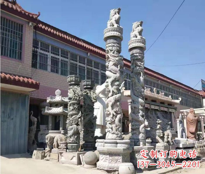 辽阳品质考究的大理石龙柱石雕