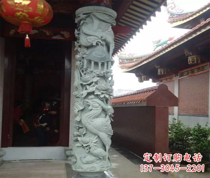 辽阳大理石龙柱雕塑,为室内景观带来活力