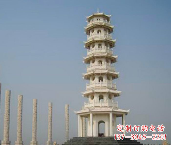 辽阳广场景观多层宝塔石雕 (2)