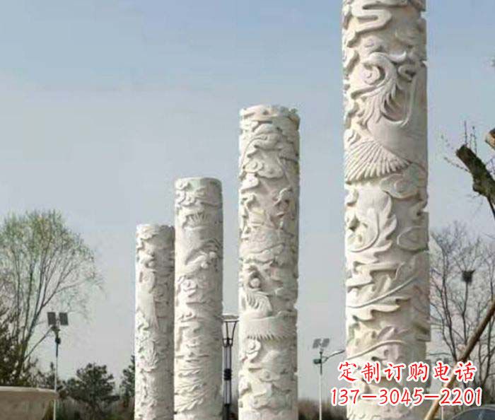 辽阳广场景观凤凰石浮雕柱子