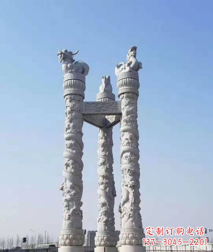 辽阳广场景观汉白玉12生肖石柱
