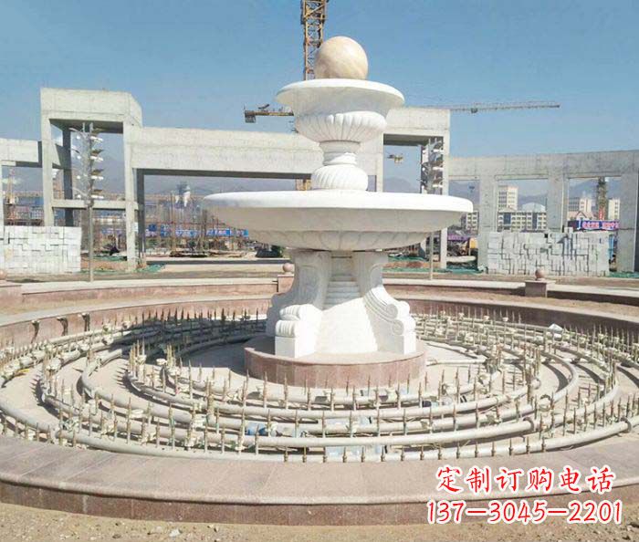 辽阳广场景观汉白玉风水球喷泉石雕