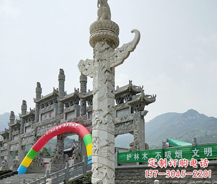 辽阳广场景观汉白玉华表石雕