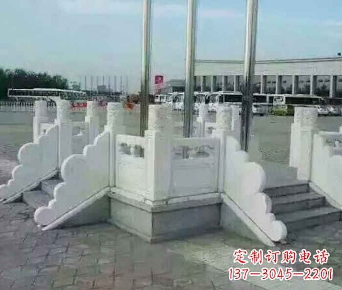辽阳广场景观汉白玉升旗台石雕 (2)