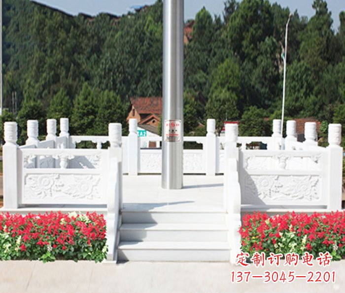 辽阳广场景观汉白玉升旗台石雕 (4)